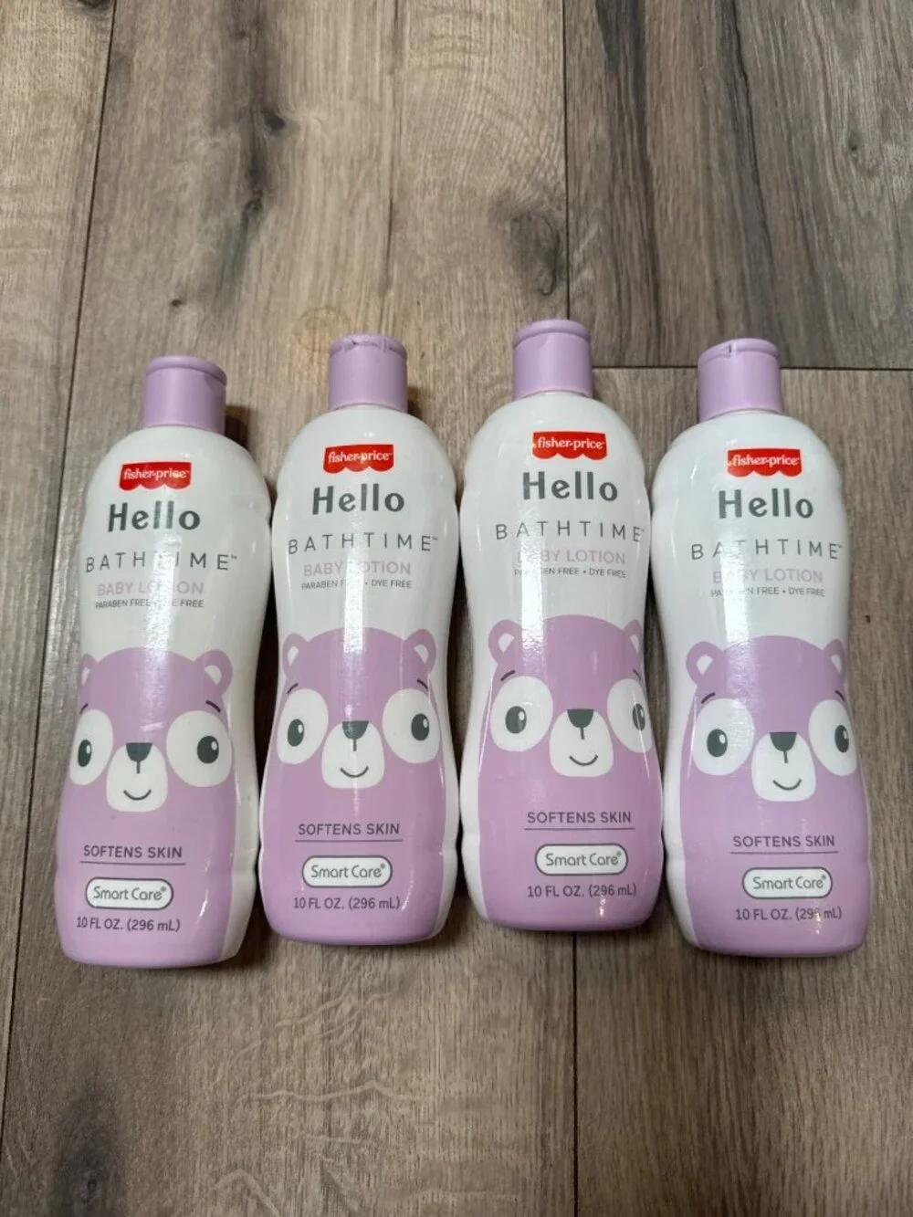 Fisher-Price Hello Bathtime Baby Lotion 10 Fl Oz (Pack Of 4) Softens Skin Parabe